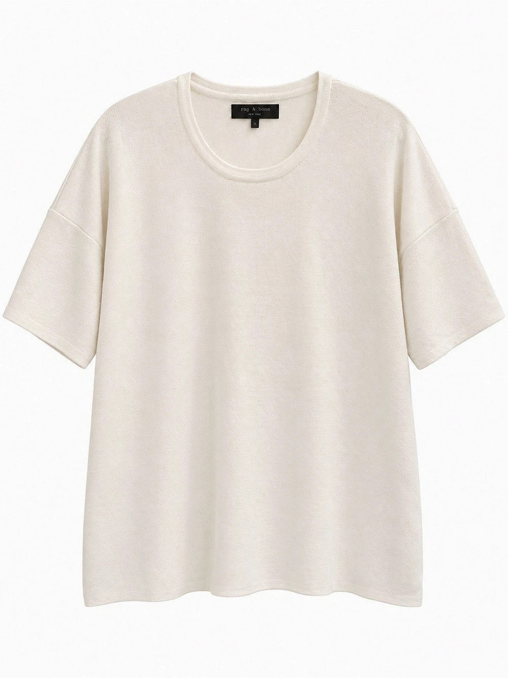 Rag & Bone Cotton Short Sleeve Cream Tee